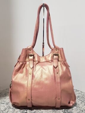 Cynthia Rowley Iridescent Rose Gold Shoulder Tote Bag